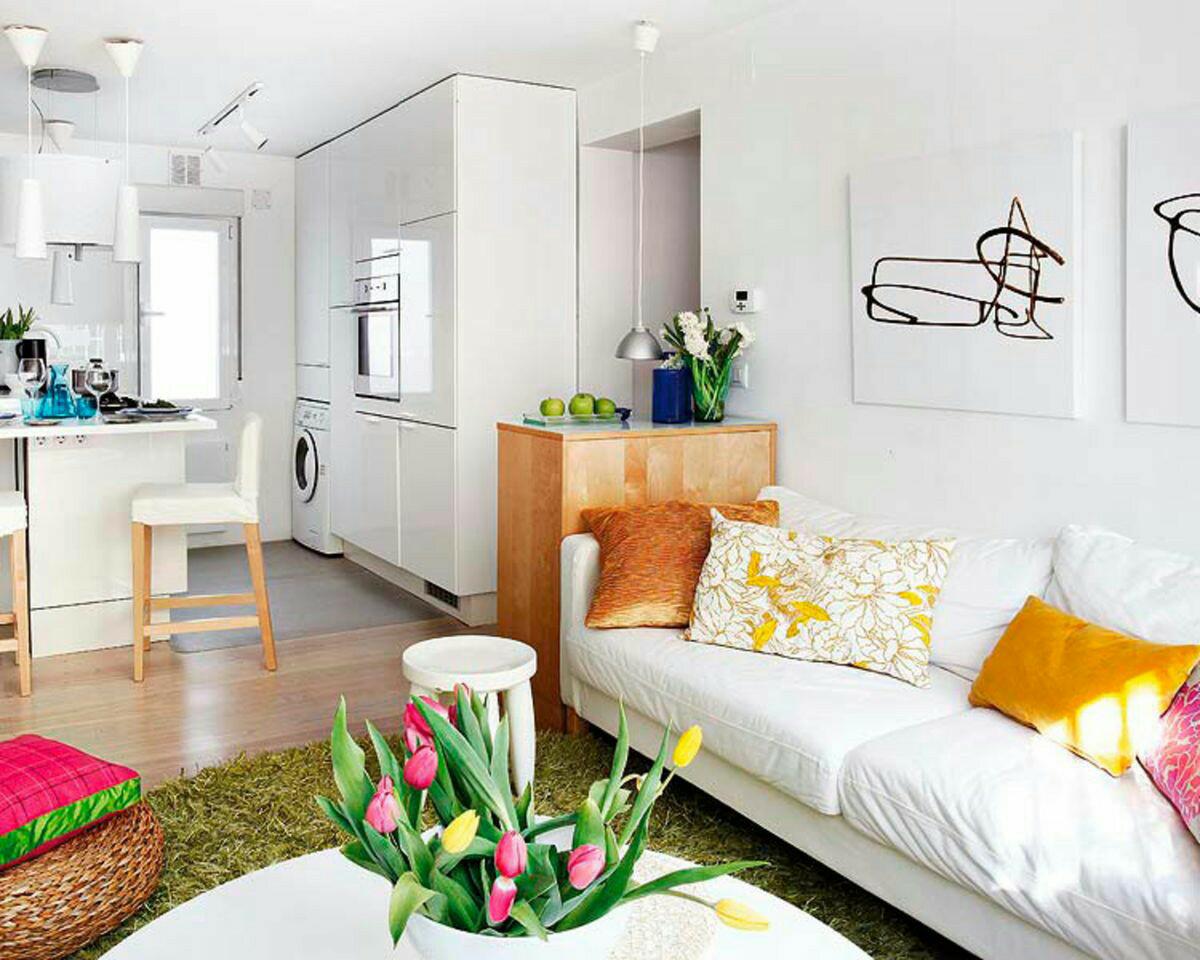 sala de estar com flores